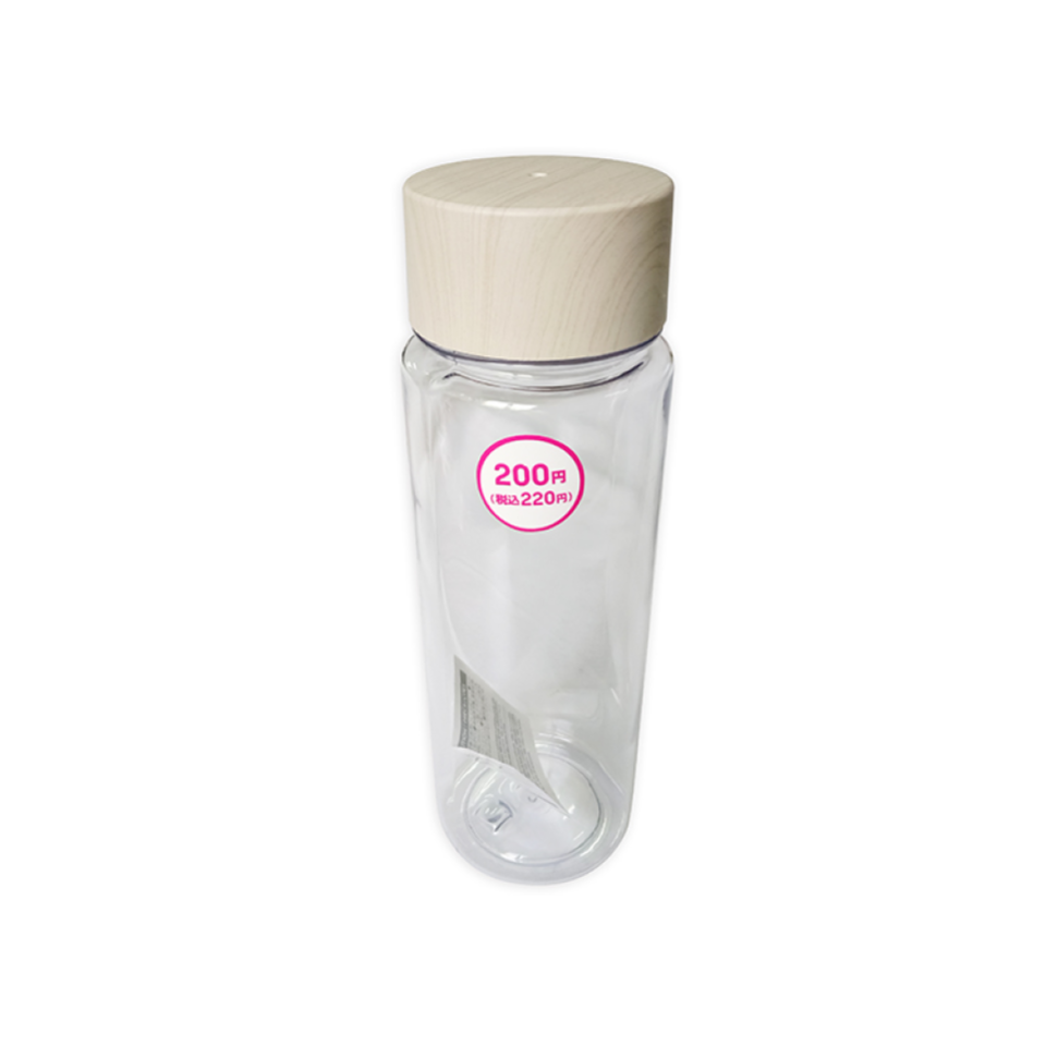 Drinking Bottle Wood Pattern Lid Beige 500ml