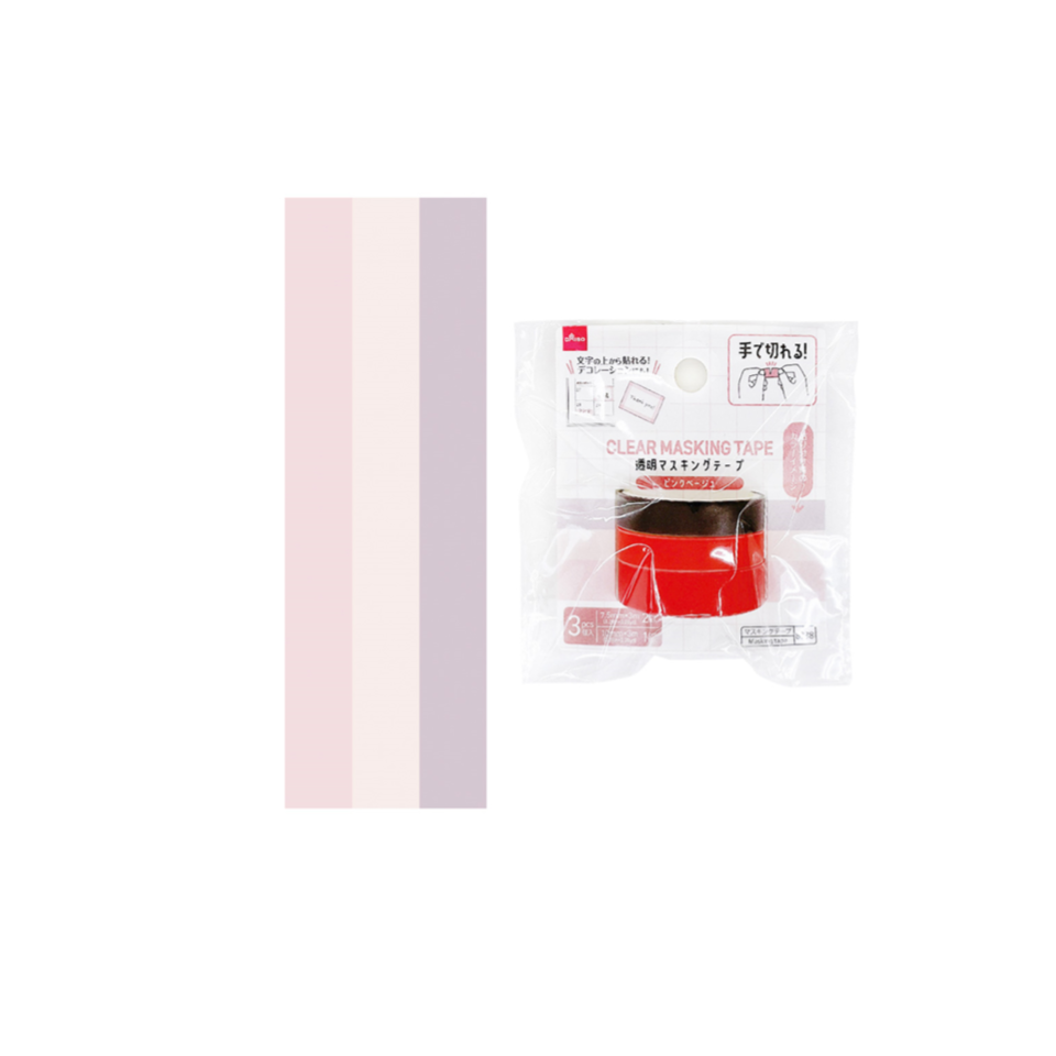 Clear Masking Tape Pink/Beige