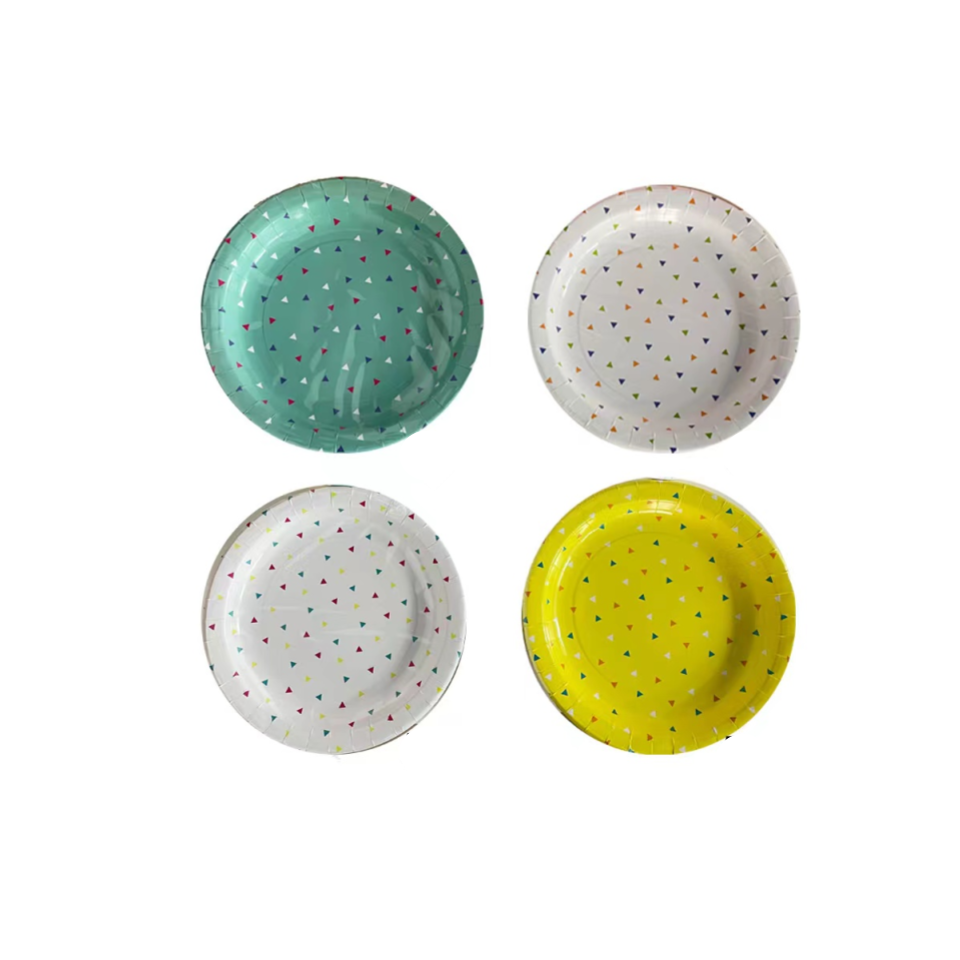 Paper Plate Triangular Dot Pattern 18cm