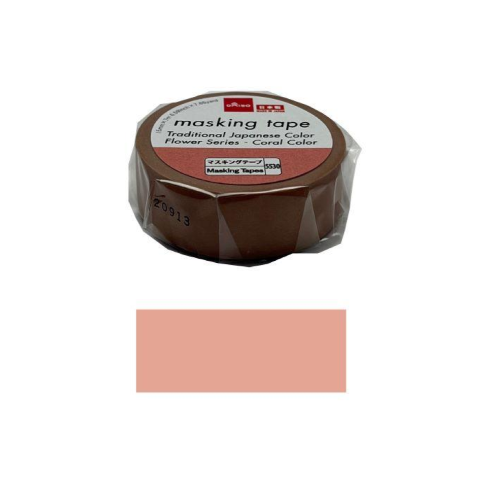 Masking Tape Traditional Japanese Color Flower Series Coral Color