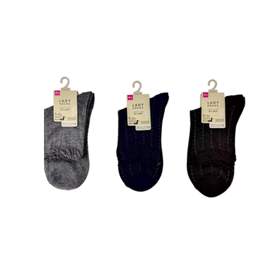 Regular Socks Adult Ladies Vertical Floral Stamp Pattern