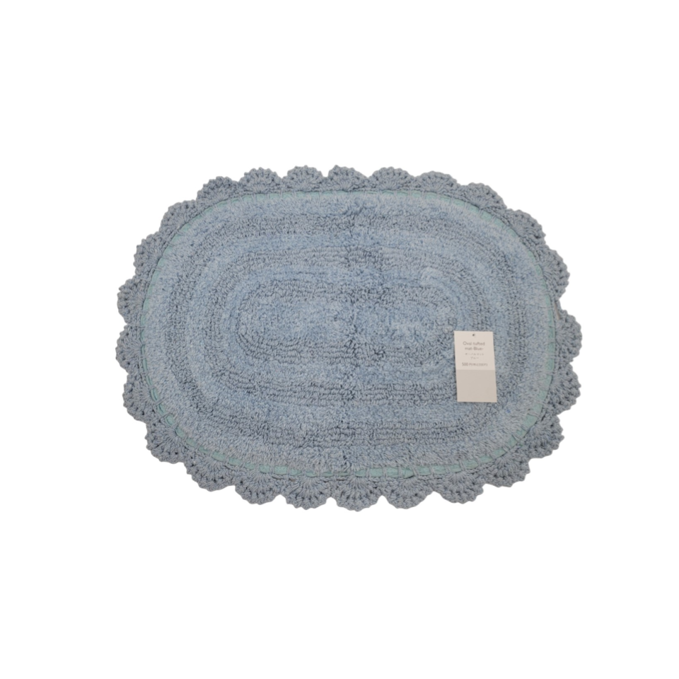 Oval Tuffed Mat Blue