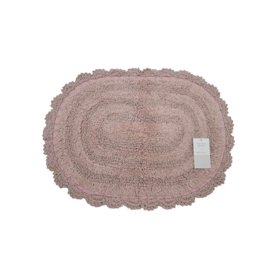 Oval Tuffed Mat Pink