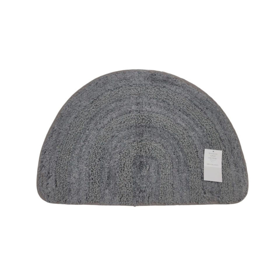Semicircle Tuffed Mat Grey