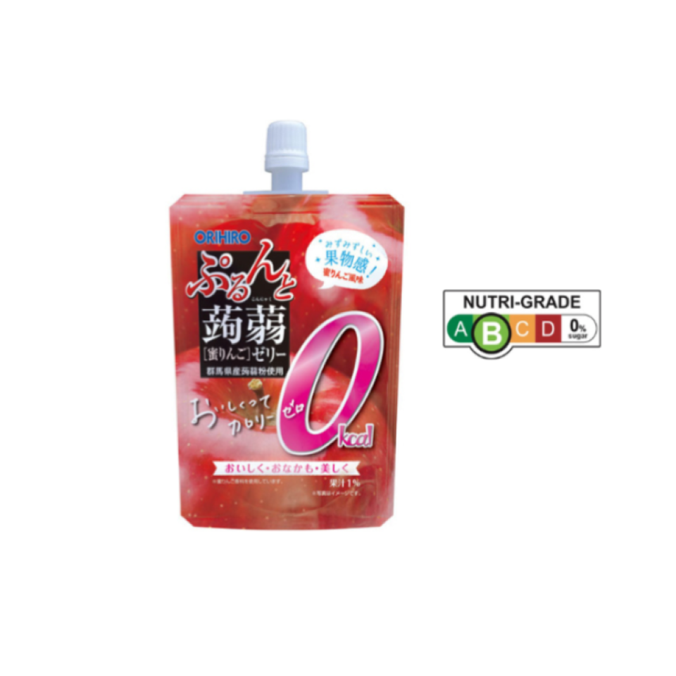 Orihiro Konjac Jerry with Standing Pouch Zero Calories Apple