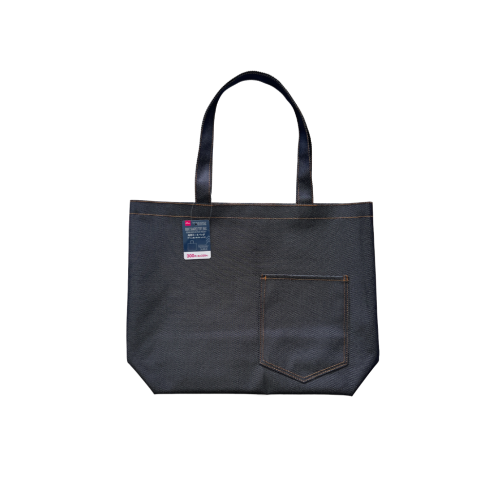 Denim Style Boat Shaped Tote Bag with Outside Pocket