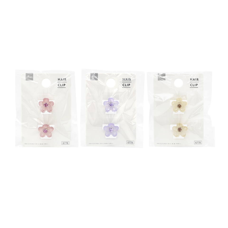 Flower Mini Claw Clip Set Stone Pink/Purple/Ivory