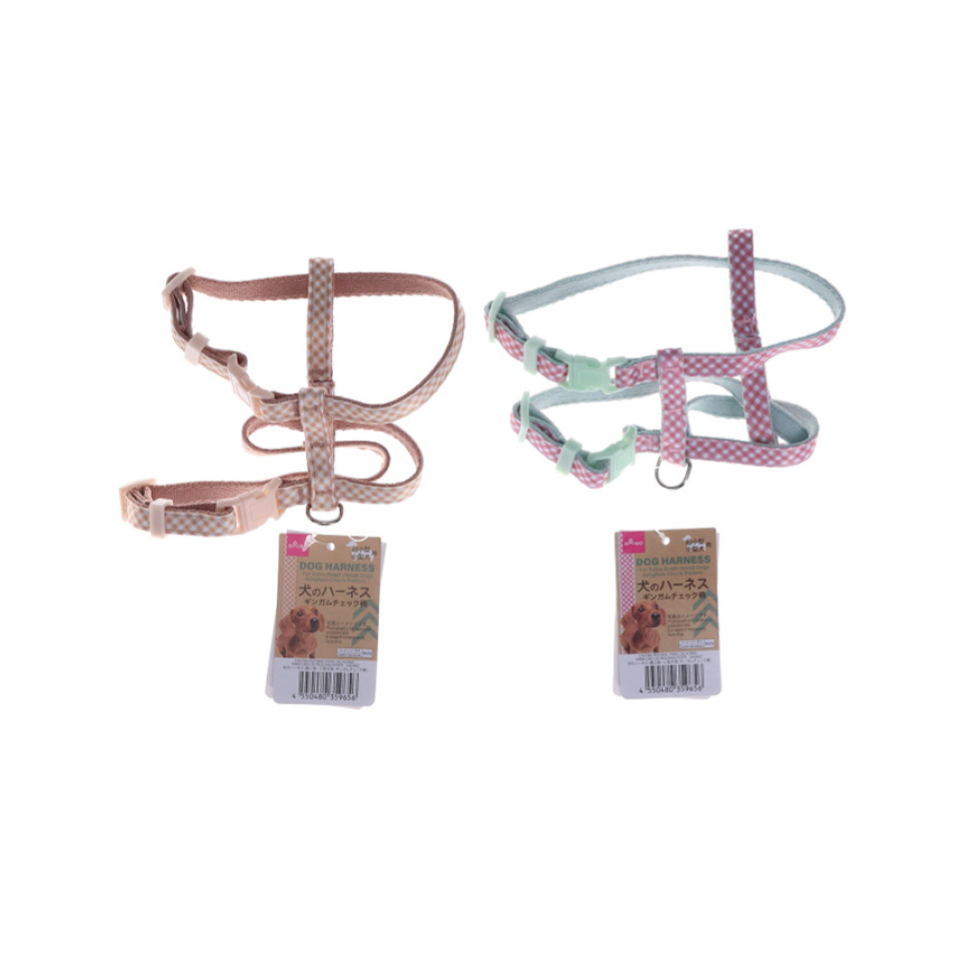 Dog Harness for Small Dogs Gingham Check Pattern