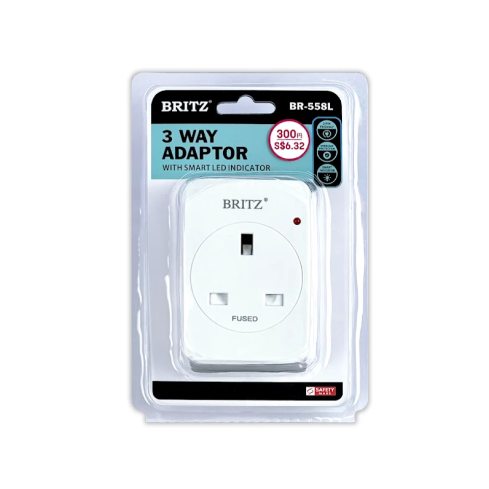 Three Way Adaptor with Smart LED Indicator