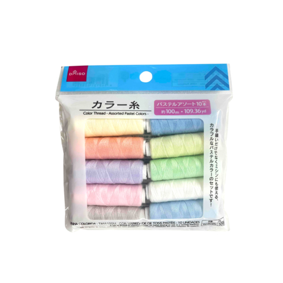 Color Thread 100m Assorted Pastel Colors