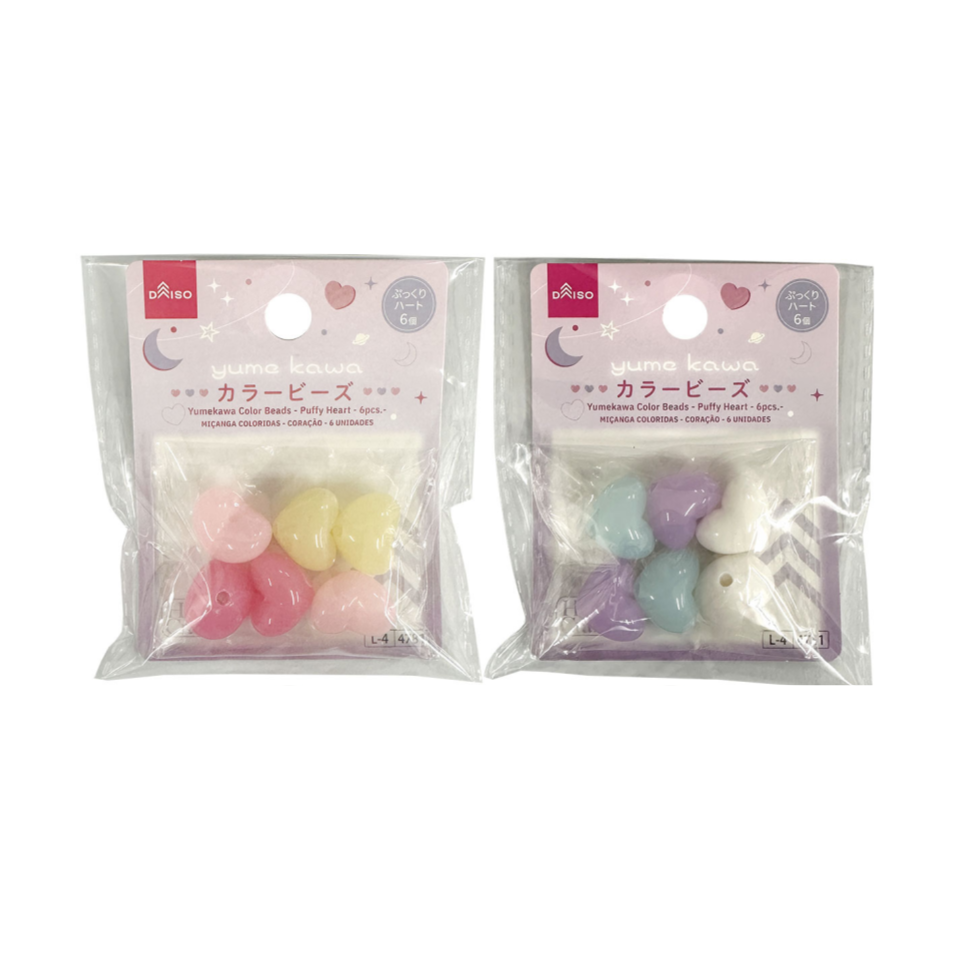 Yumekawa Color Beads Puffy Heart