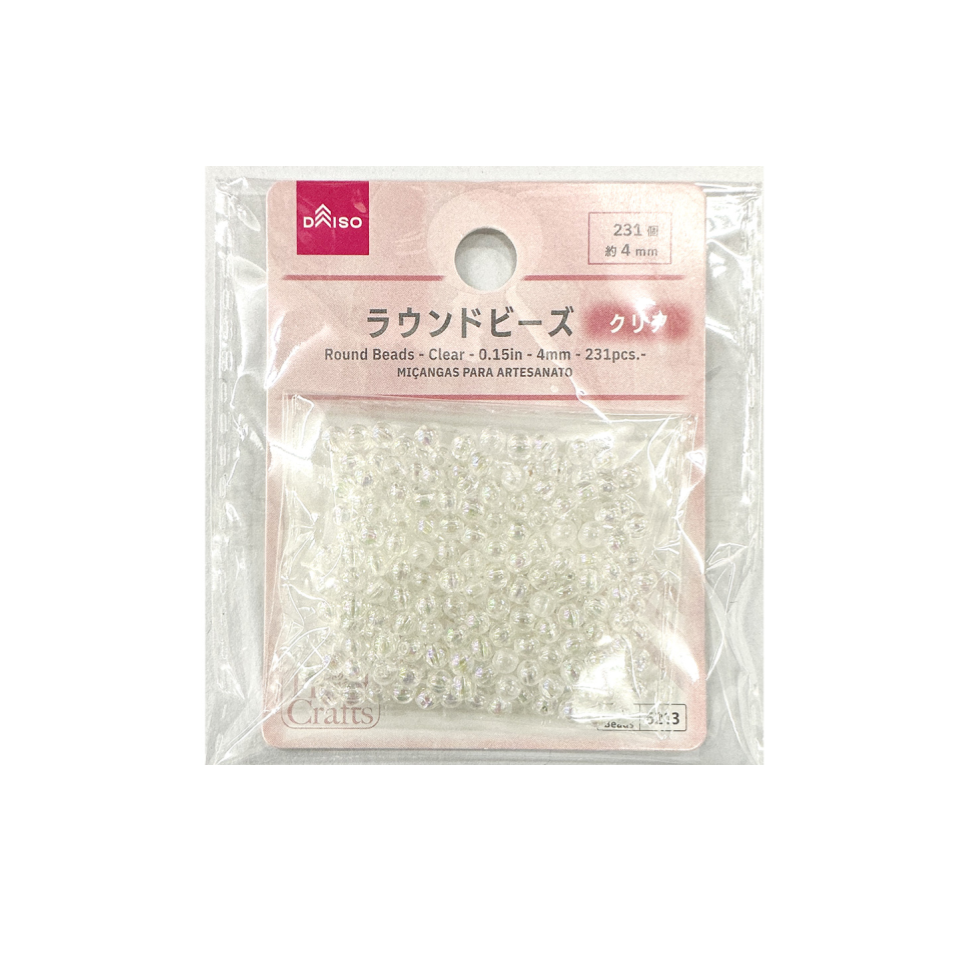 Round Beads Clear 4mm