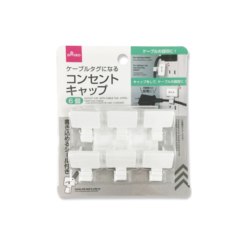 Outlet Cap with Cable Tag