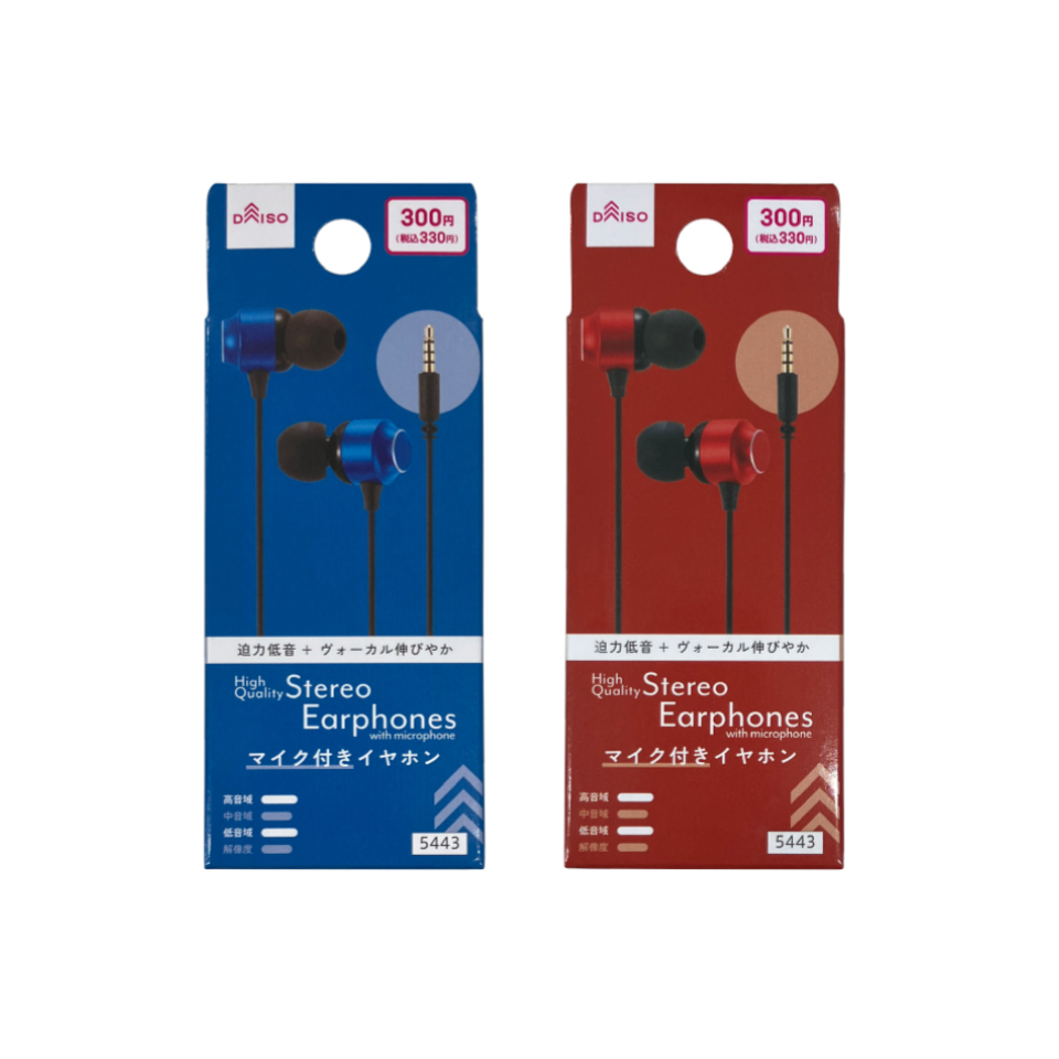 High Quality Stereo Earphones with Microphone AL-001 Red/Blue