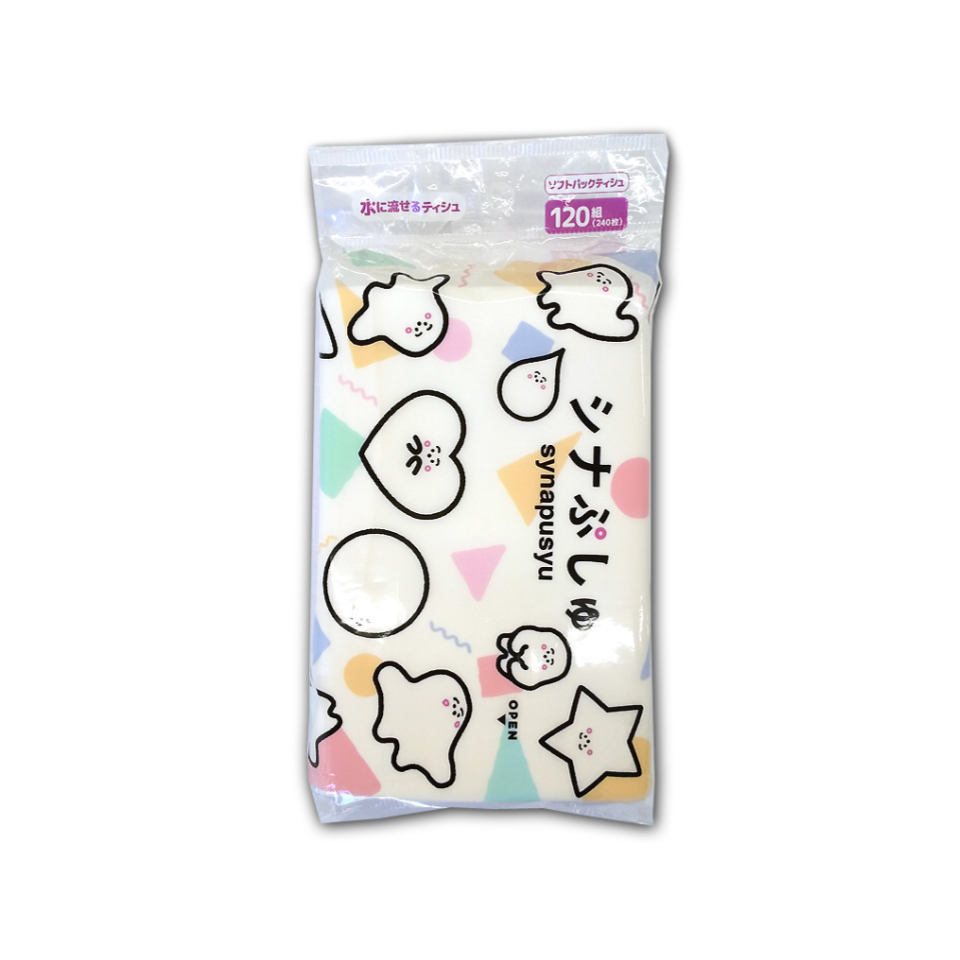Synapusyu Flushable Soft Pack Tissue 120pcs