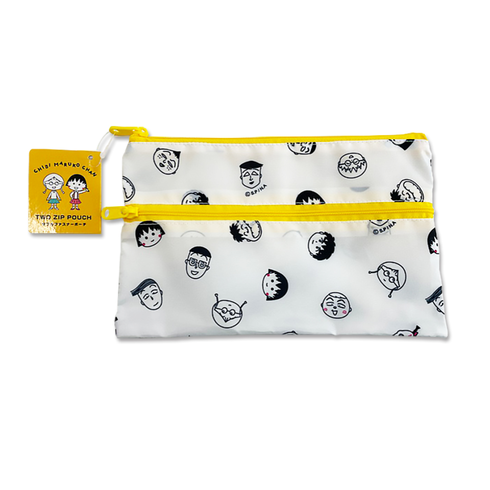 Simple Double Zipper Pouch Chibimaruko Chan