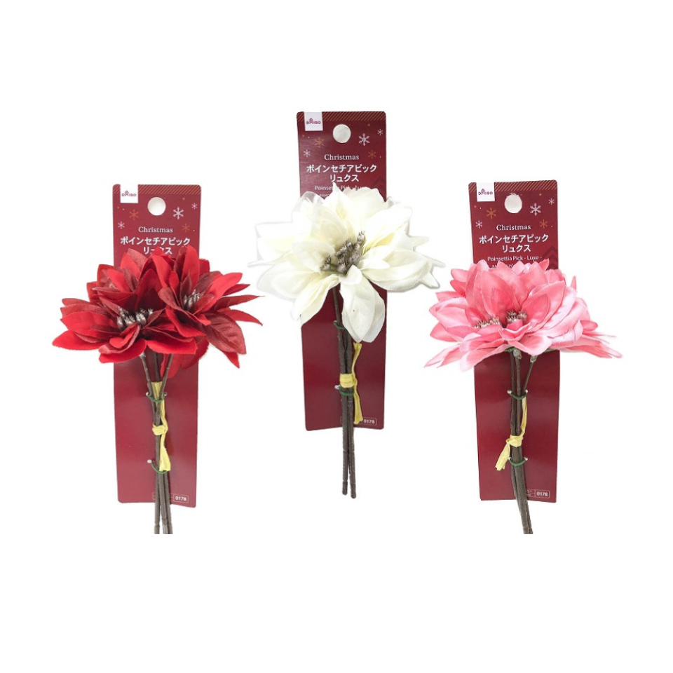 Christmas Poinsettia Pick Luxe