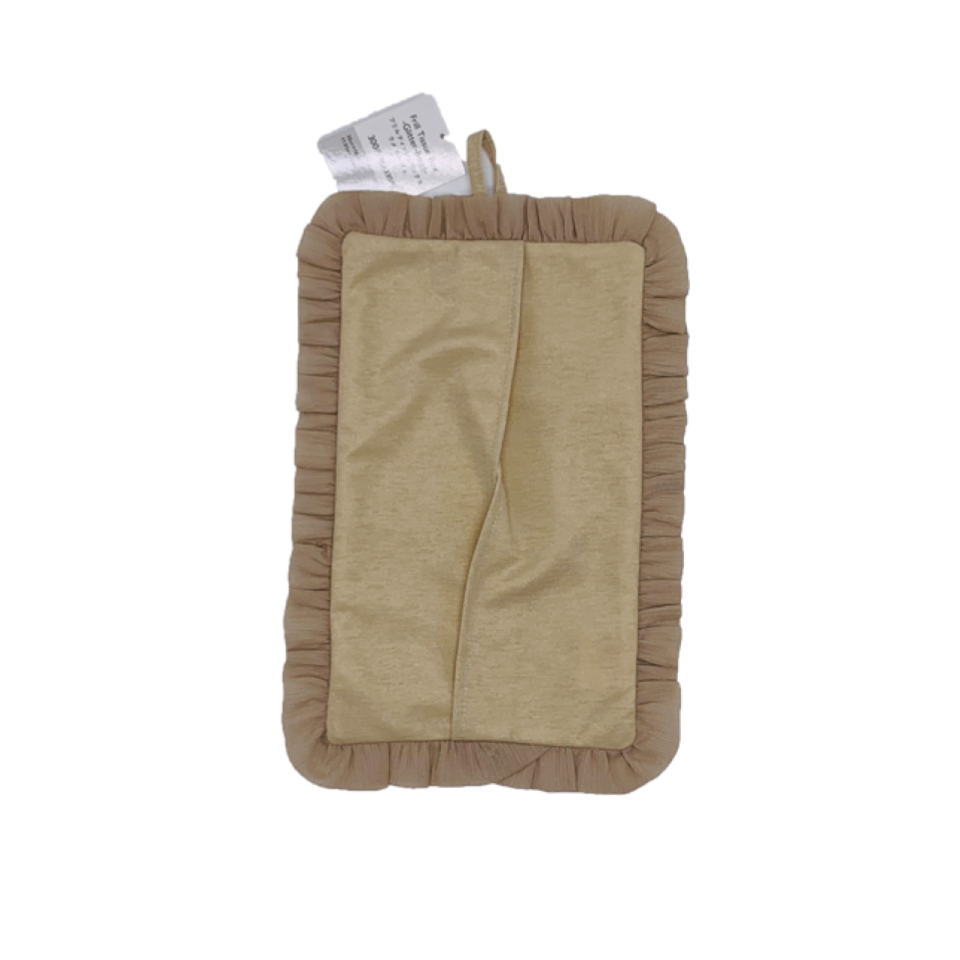 Frill Tissue Box Glitter Beige