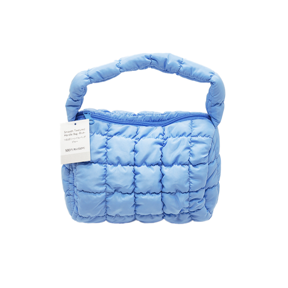 Smooth Textured Handle Bag Blue