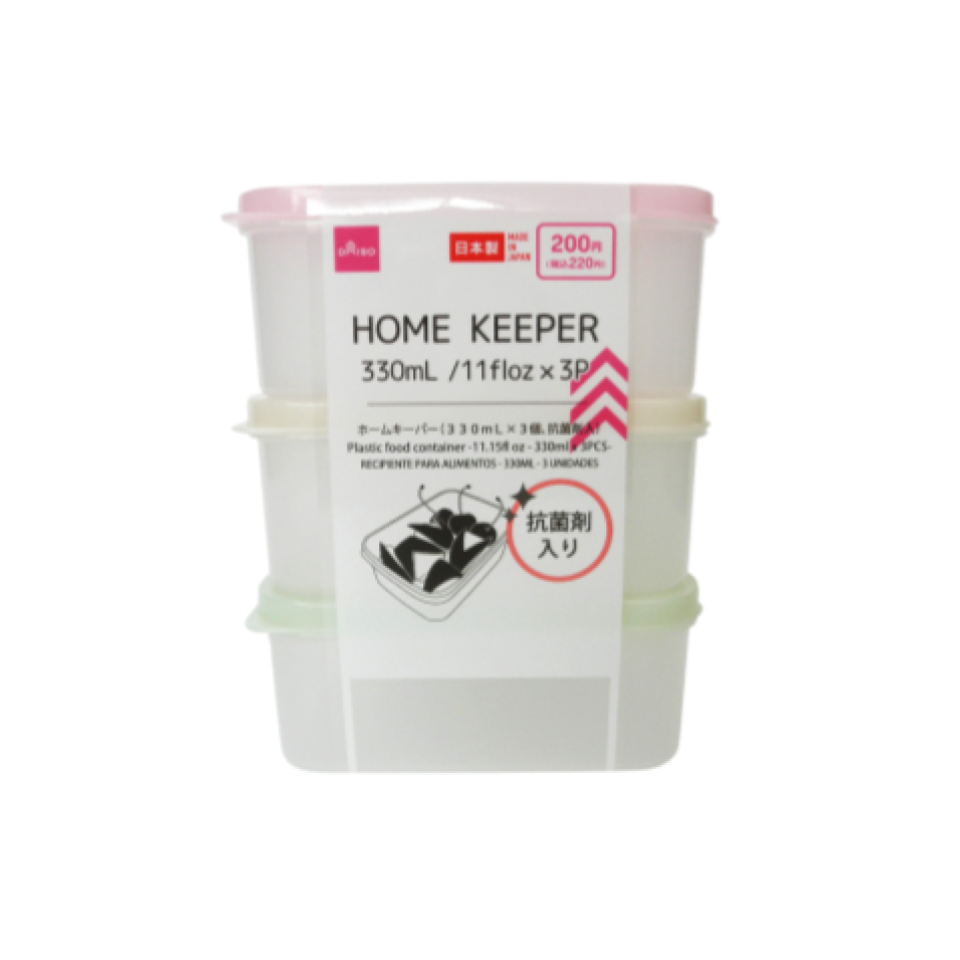 Plastic Food Container 330ml 3pcs