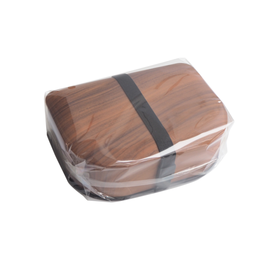 Wooden Pattern Lunch Box Semi Circle