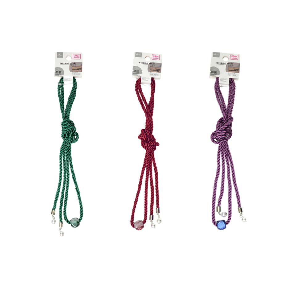 Webbing Strap Japanese Beads Green/Red/Purple