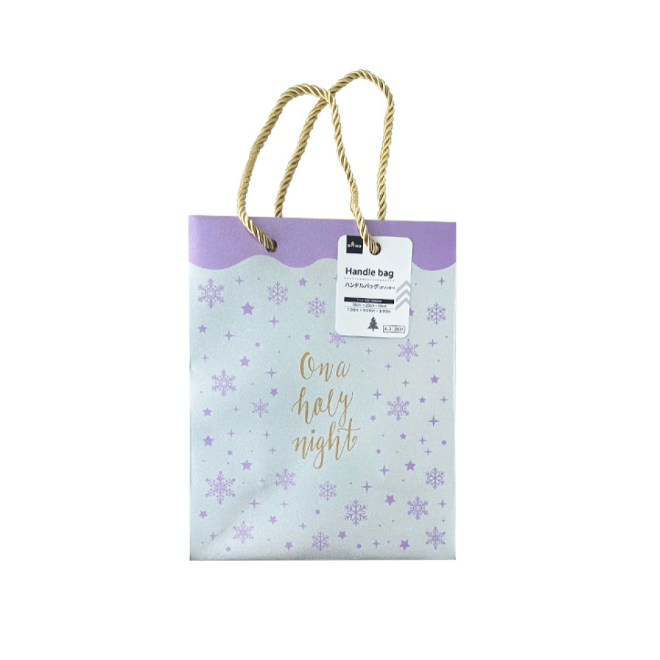 Christmas Handle Bag Mix Glitter 18cm x 23cm x 10cm