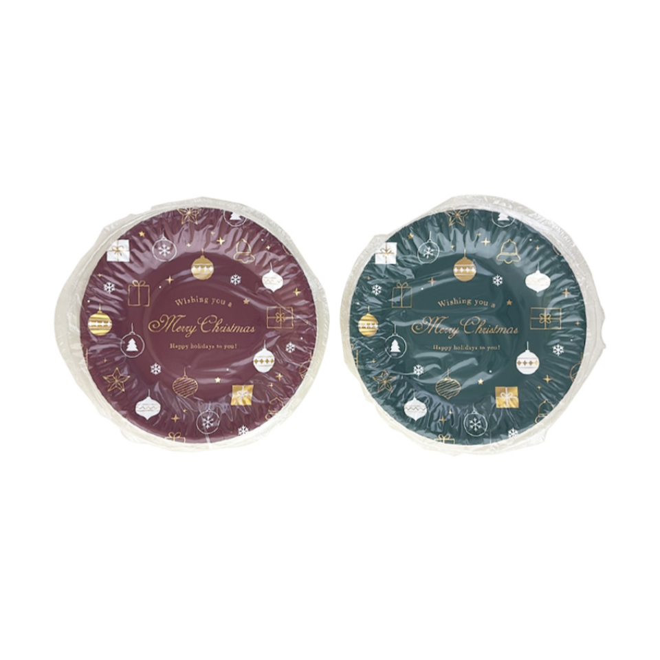 Christmas Paper Plates Silhouette Design Round Hot Stamping