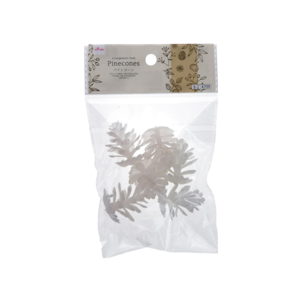 Christmas Arrangement Parts Pinecones White