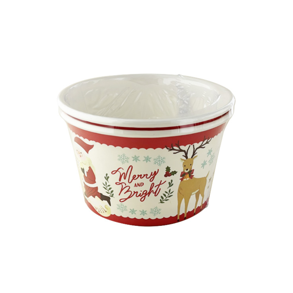 Christmas Paper Buckets 2pcs