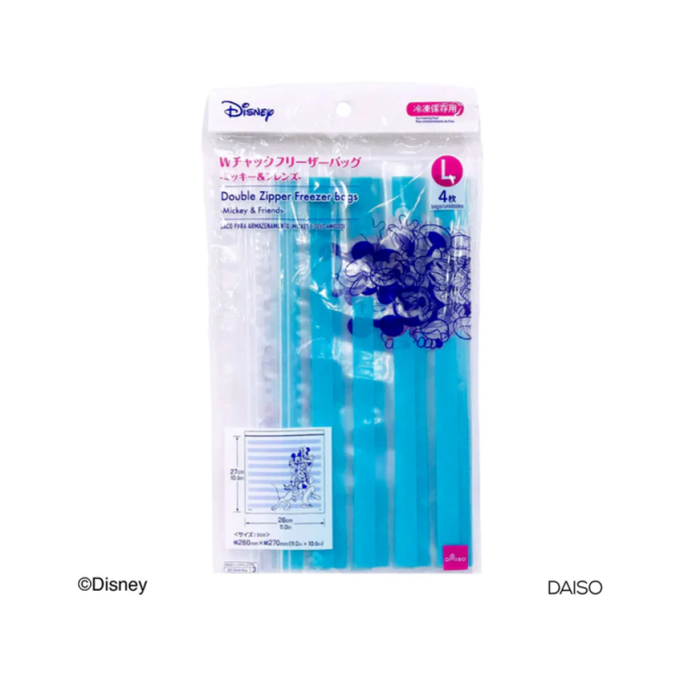 Double Zipper Freezer Bags Mickey And Friends Large