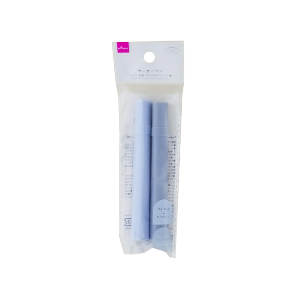 Marker Pens Round Blue & Grey