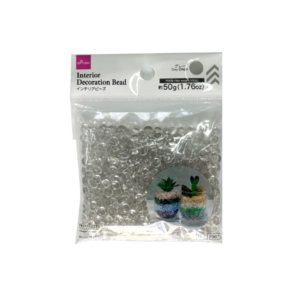 Interior Decoration Bead without Hole Grey 50g