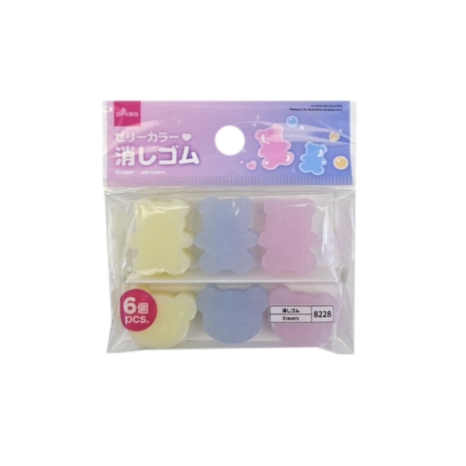 Eraser Jelly Colors 6pcs