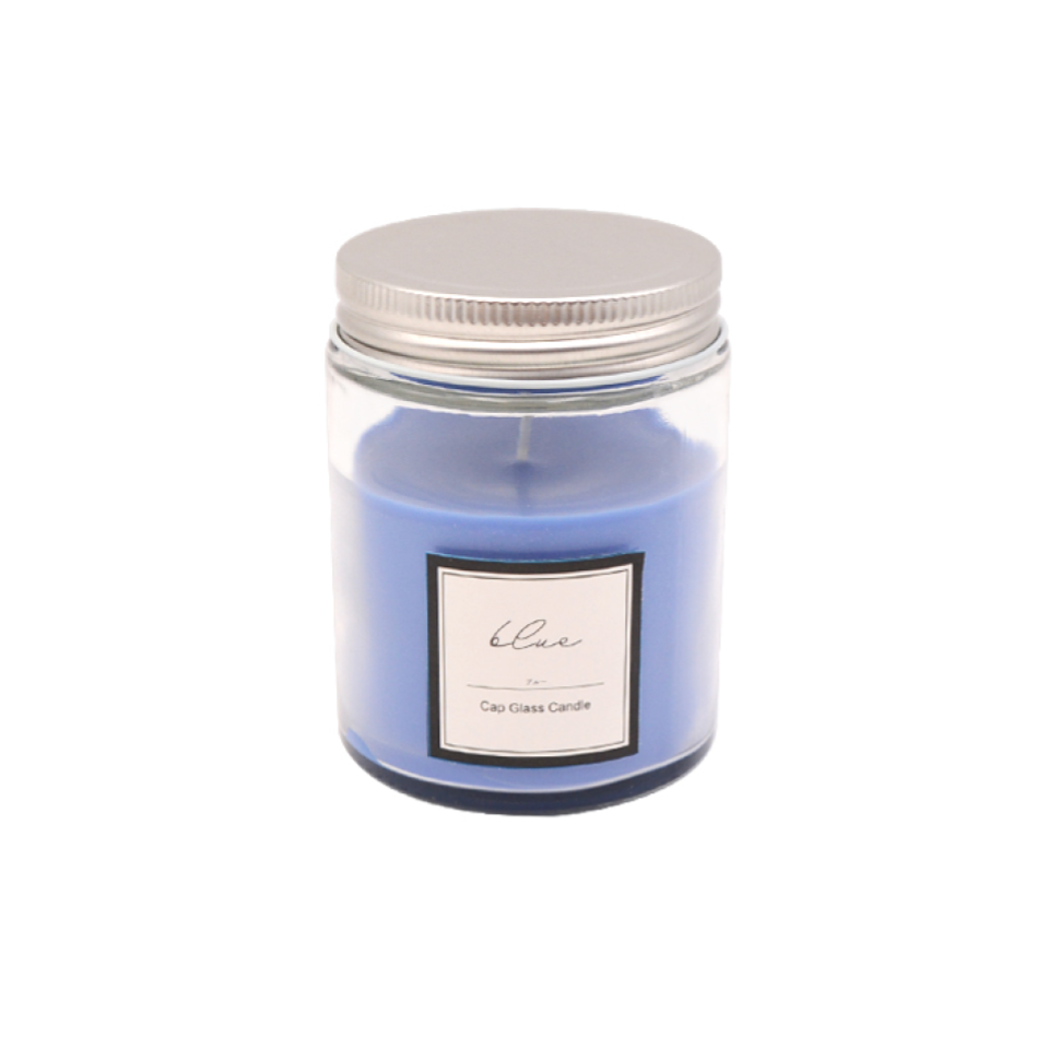 Cap Glass Candle Blue