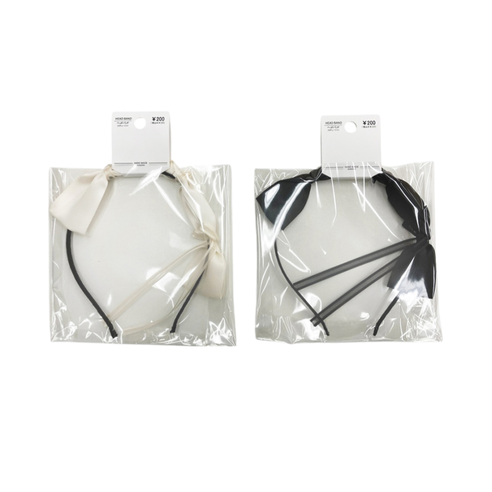 Headband Ribbon White/Black