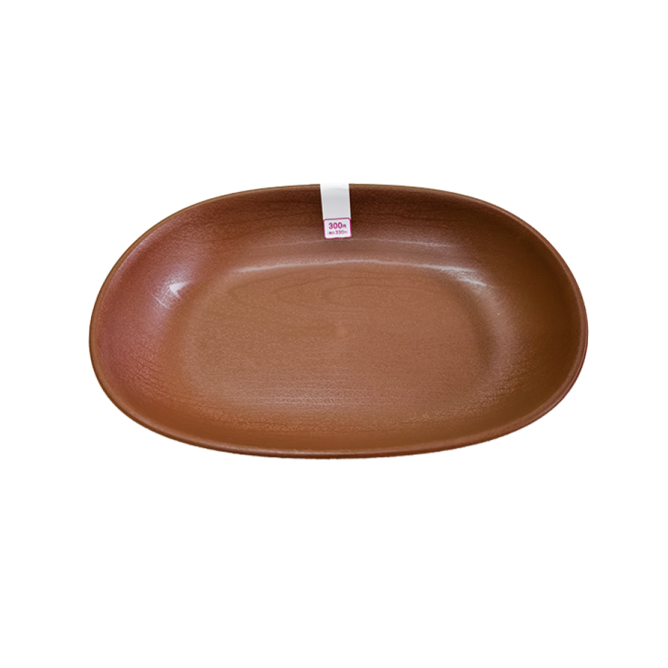 Plate Woodgrain Oval 25.4cm