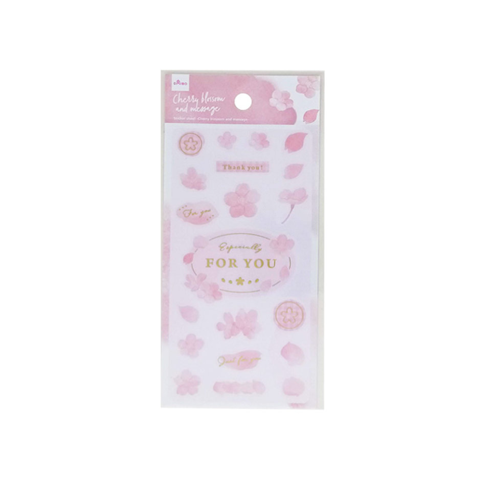 Sticker Sheet Cherry Blossom and Message