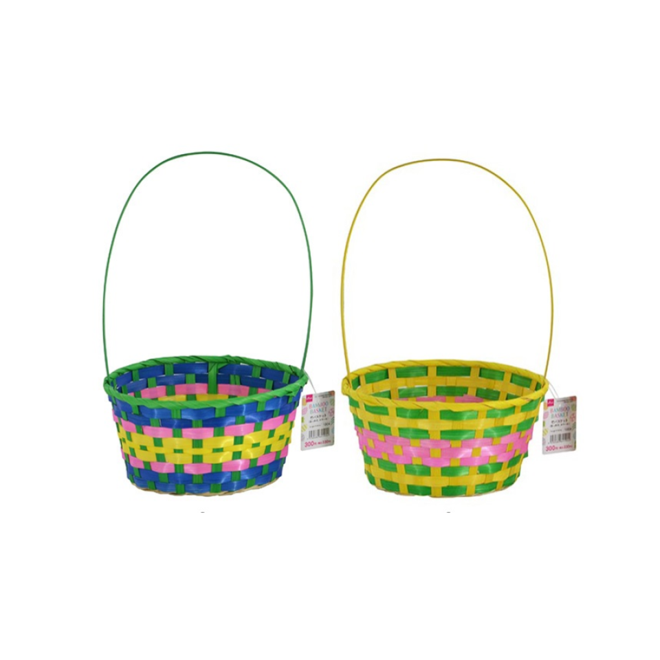 Bamboo Easter Basket with Handle Color A