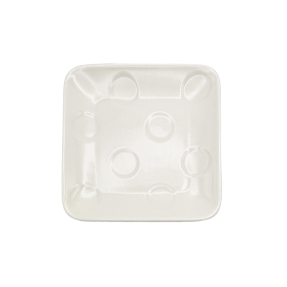Square Plate Polka Dots IV 10.5cm