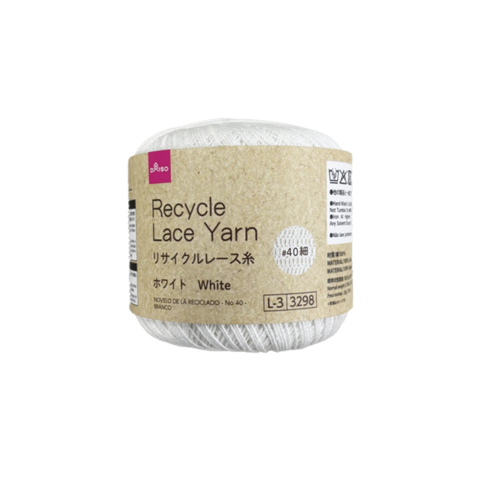 Recycle Lace Yarn No. 40 Fine White