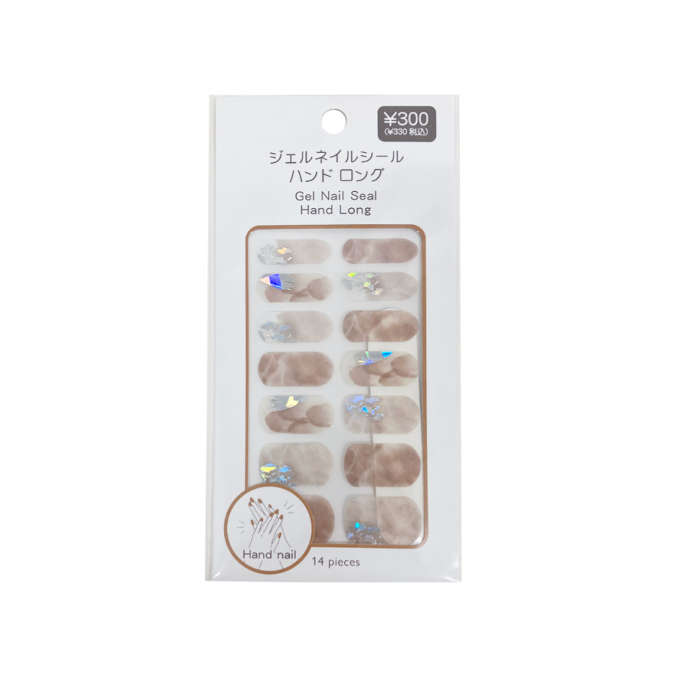 Gel Nail Seal Hand Long Marble BE2