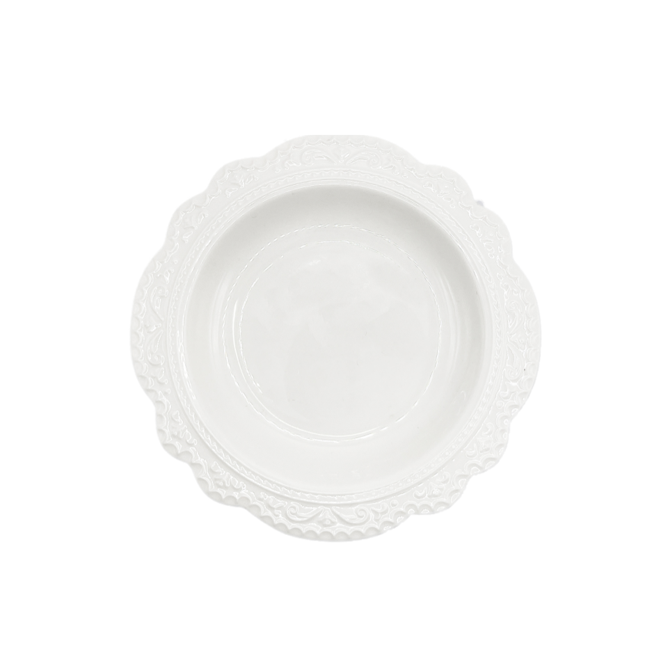 Plate White Frame Round 15.5cm