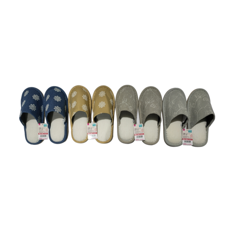 Outer Seam Slippers Memory Foam Embroidery US 4-6/EU 35-38