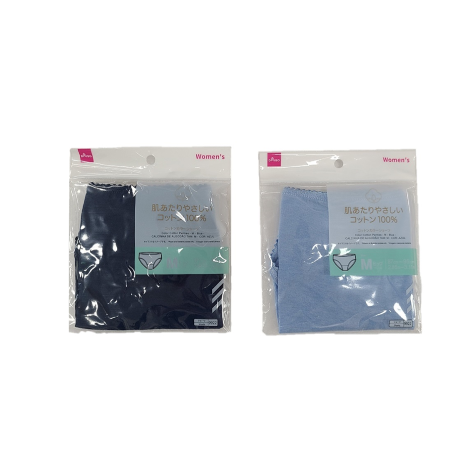 Color Cotton Panties M Blue
