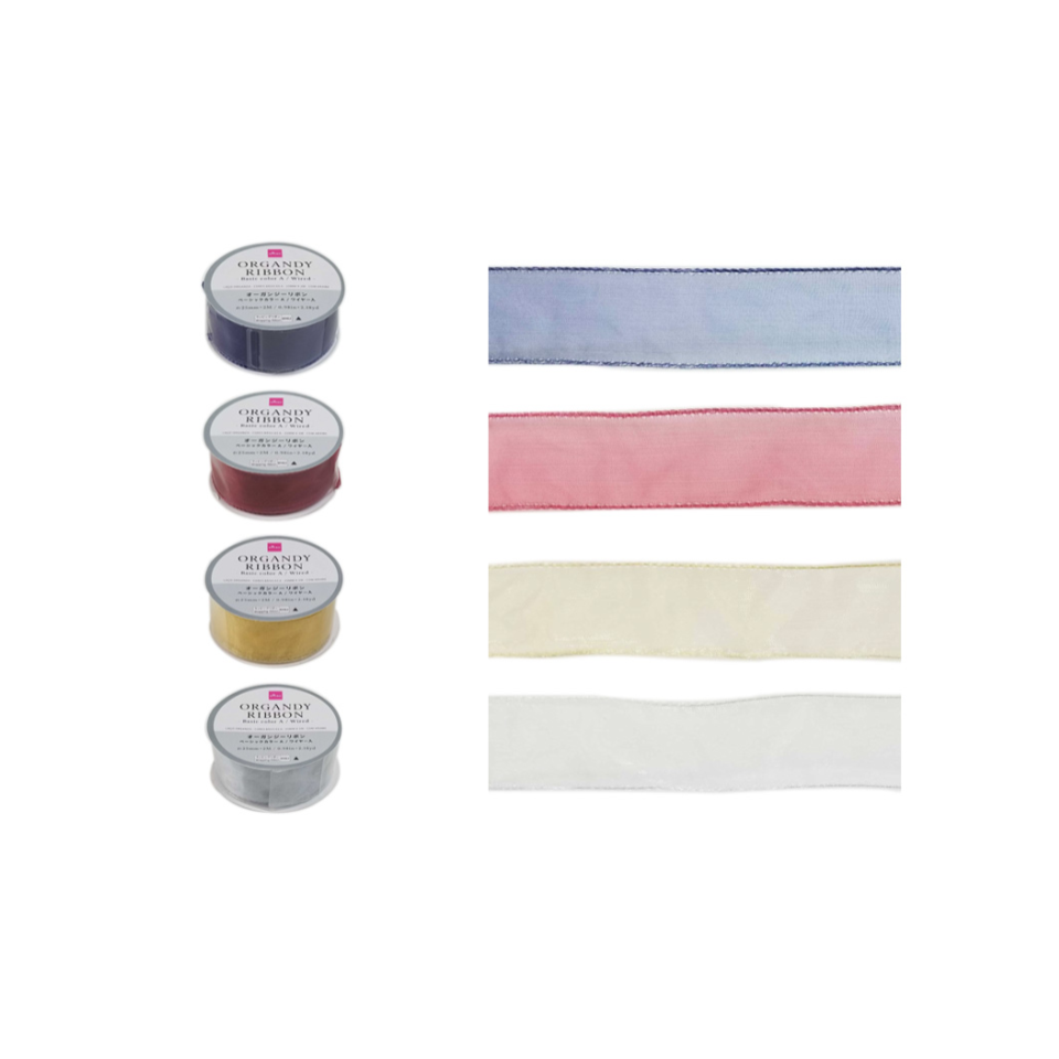 Organdy Ribbon Basic Color A 0.98in x 2.18yd Wired