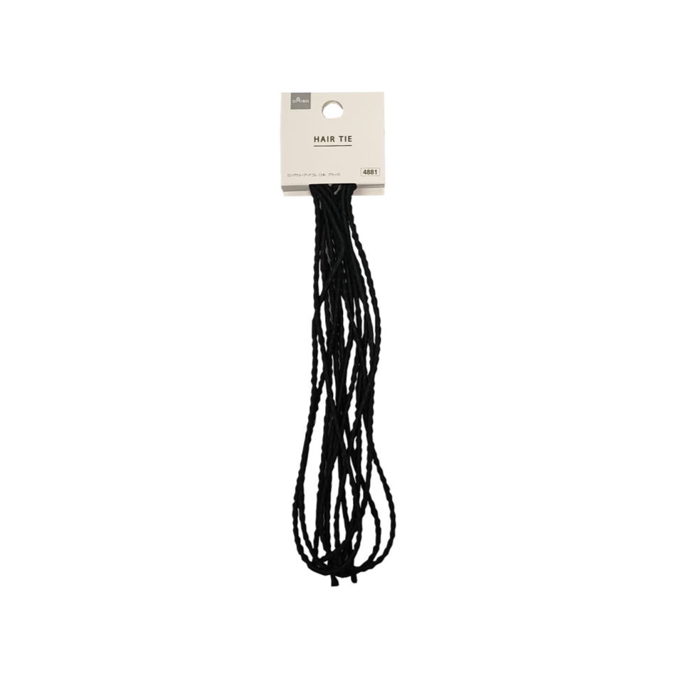 Long Wave Hair Tie Black
