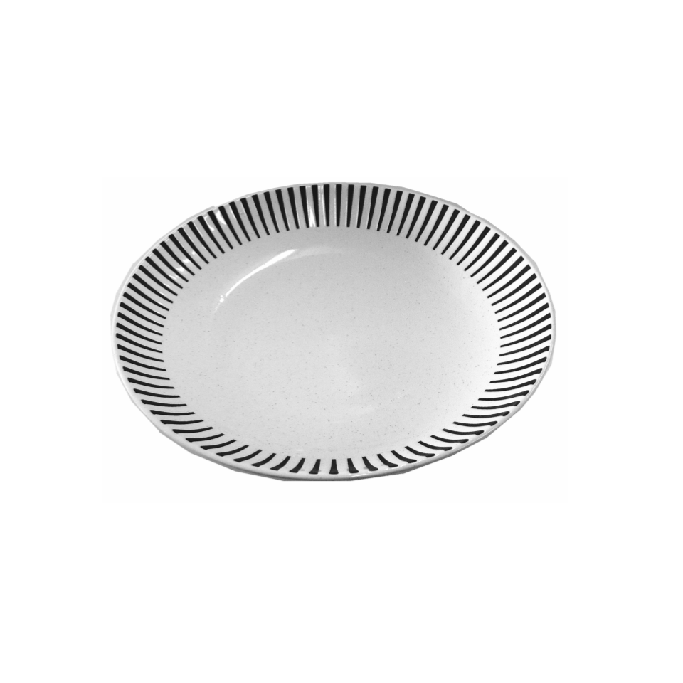 Deep Plate Modern Stripes White 21.5cm x 3.8cm
