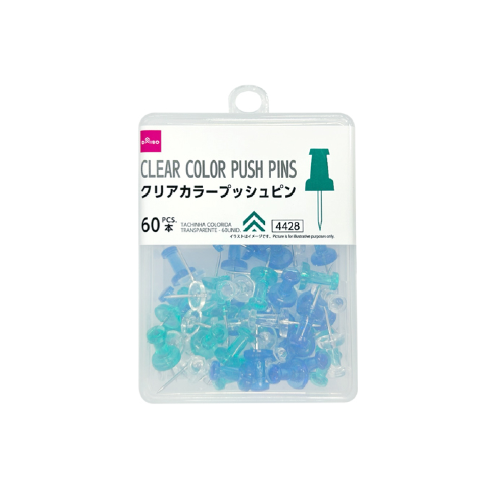 Clear Color Push Pins 60pcs