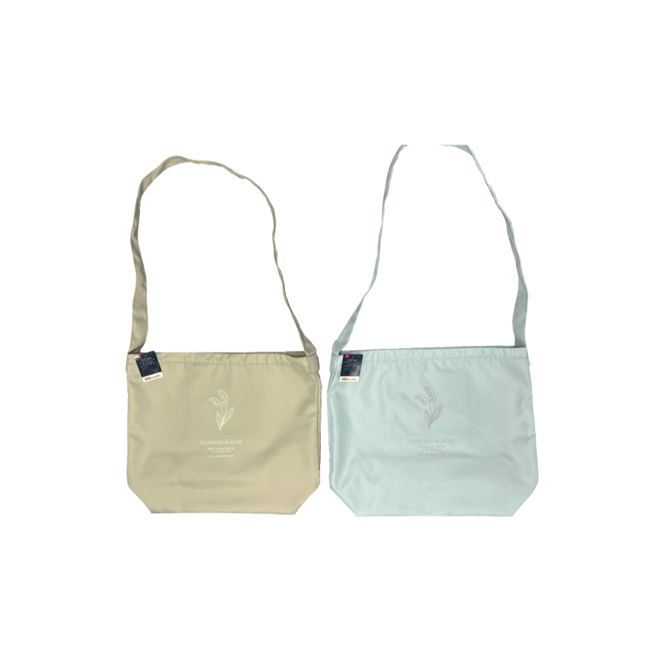 Flower Motif Shoulder Tote Bag